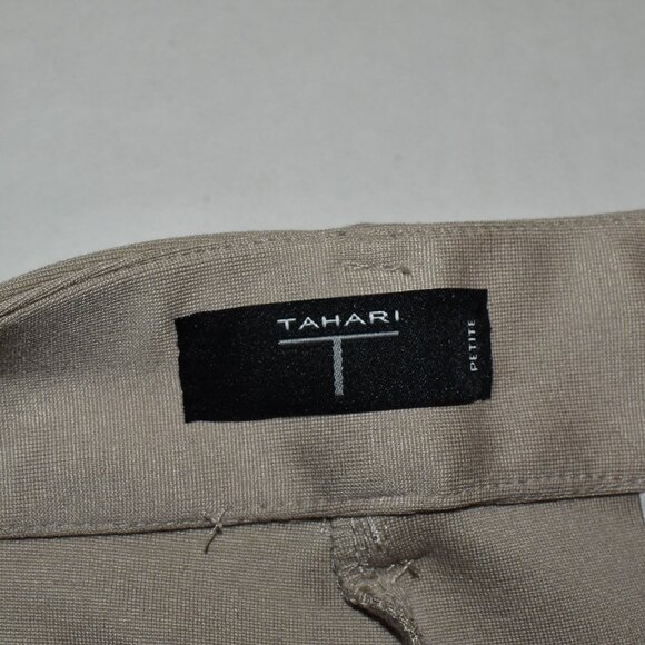 T Tahari Straight Leg Stretch Mid-Rise Ponte Pintuck Pants Size 4P - Picture 3 of 13
